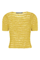 Mustard mesh t-shirt -  | High Quality Luxury Handbag Shop