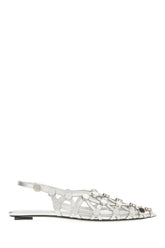 Silver nappa leather Grid ballerinas -  | High Quality Luxury Handbag Shop