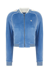 Light blue velvet sweatshirt -  | High Quality Luxury Handbag Shop