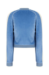 Light blue velvet sweatshirt -  | High Quality Luxury Handbag Shop