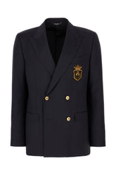 Navy blue stretch wool blazer -  | High Quality Luxury Handbag Shop