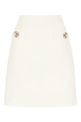 Minigonna in misto lana avorio -  | High Quality Luxury Handbag Shop