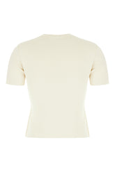 T-shirt in misto viscosa stretch avorio -  | High Quality Luxury Handbag Shop