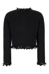 Black wool blend cardigan -  | High Quality Luxury Handbag Shop