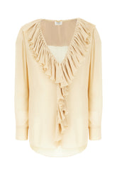 Blusa in seta beige -  | High Quality Luxury Handbag Shop