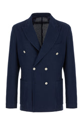 Navy blue cotton blazer -  | High Quality Luxury Handbag Shop