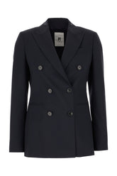 Navy blue stretch wool blazer -  | High Quality Luxury Handbag Shop
