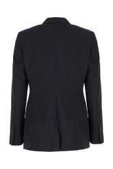 Navy blue stretch wool blazer -  | High Quality Luxury Handbag Shop