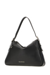 Black leather GG Emblem shoulder bag -  | High Quality Luxury Handbag Shop