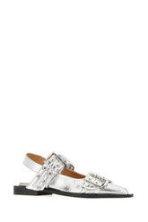Silver polyester Feminine Buckle ballerinas -  | High Quality Luxury Handbag Shop