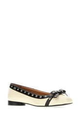 Ivory leather ballerinas -  | High Quality Luxury Handbag Shop