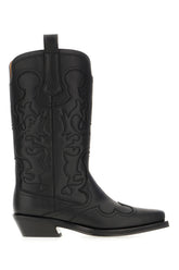 Black synthetic leather Shaft boots -  | High Quality Luxury Handbag Shop