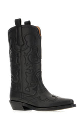 Black synthetic leather Shaft boots -  | High Quality Luxury Handbag Shop