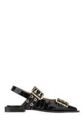 Black synthetic leather Feminine Buckle ballerinas -  | High Quality Luxury Handbag Shop