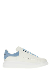 Sneakers in pelle bianca con tallone in pelle scamosciata azzurra -  | High Quality Luxury Handbag Shop