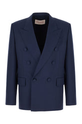 Navy blue wool blazer -  | High Quality Luxury Handbag Shop
