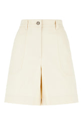 Ivory stretch cotton bermuda shorts -  | High Quality Luxury Handbag Shop