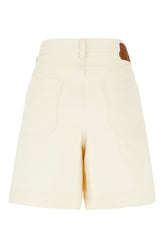 Ivory stretch cotton bermuda shorts -  | High Quality Luxury Handbag Shop