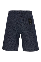 Embroidered denim bermuda shorts -  | High Quality Luxury Handbag Shop
