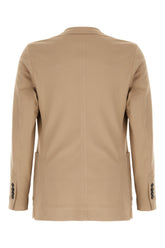 Beige stretch cotton blazer -  | High Quality Luxury Handbag Shop