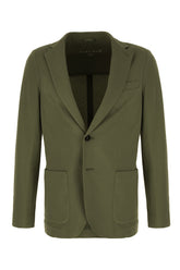 Olive green stretch cotton blazer -  | High Quality Luxury Handbag Shop