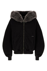 Bomber in misto cotone nero -  | High Quality Luxury Handbag Shop