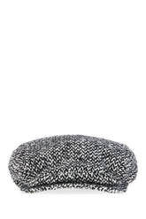 Embroidered wool blend baker boy hat -  | High Quality Luxury Handbag Shop