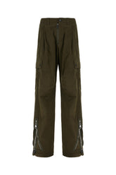 Dark green cotton blend pants -  | High Quality Luxury Handbag Shop