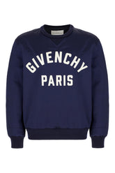 Navy blue cotton blend sweatshirt -  | High Quality Luxury Handbag Shop