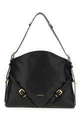 Black leather medium Voyou shoulder bag -  | High Quality Luxury Handbag Shop