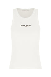 White stretch cotton tank top -  | High Quality Luxury Handbag Shop