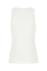 White stretch cotton tank top -  | High Quality Luxury Handbag Shop