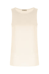 Ivory stretch silk top -  | High Quality Luxury Handbag Shop