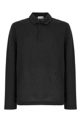 Graphite cotton blend polo shirt -  | High Quality Luxury Handbag Shop