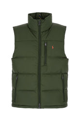Olive green polyester sleeveless down jacket -  | High Quality Luxury Handbag Shop