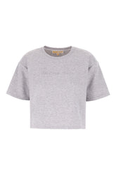 Melange grey cotton blend t-shirt -  | High Quality Luxury Handbag Shop