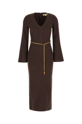 Brown wool blend dress -  | High Quality Luxury Handbag Shop