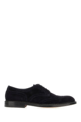 Midnight blue suede lace-up shoes -  | High Quality Luxury Handbag Shop