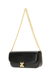 Black leather small Skull Flower shoulder bag -  | High Quality Luxury Handbag Shop