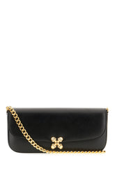 Black leather Skull Flower crossbody bag -  | High Quality Luxury Handbag Shop