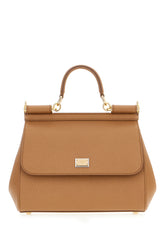 Brown leather large Sicily handbag -  | High Quality Luxury Handbag Shop