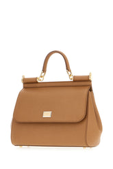 Brown leather large Sicily handbag -  | High Quality Luxury Handbag Shop