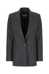 Grey stretch wool blazer -  | High Quality Luxury Handbag Shop