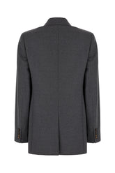 Grey stretch wool blazer -  | High Quality Luxury Handbag Shop