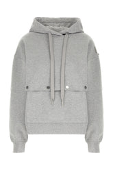 Melange grey stretch cotton sweatshirt -  | High Quality Luxury Handbag Shop