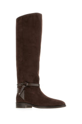Dark brown suede boots -  | High Quality Luxury Handbag Shop