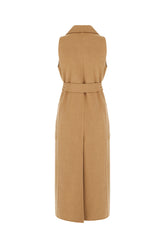 Beige camel sleeveless coat -  | High Quality Luxury Handbag Shop