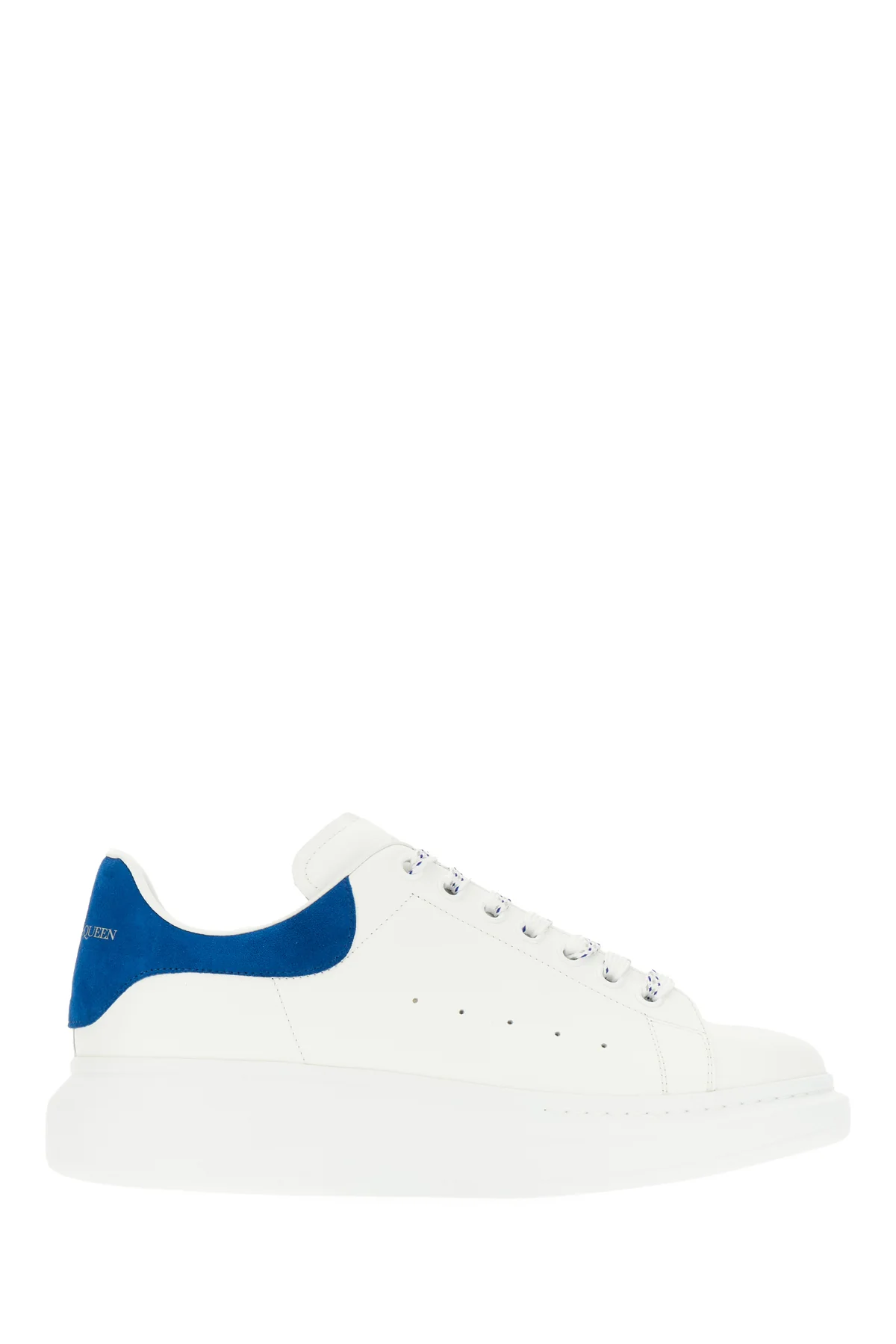 Sneakers in pelle bianca con tallone in pelle scamosciata blu -  | High Quality Luxury Handbag Shop