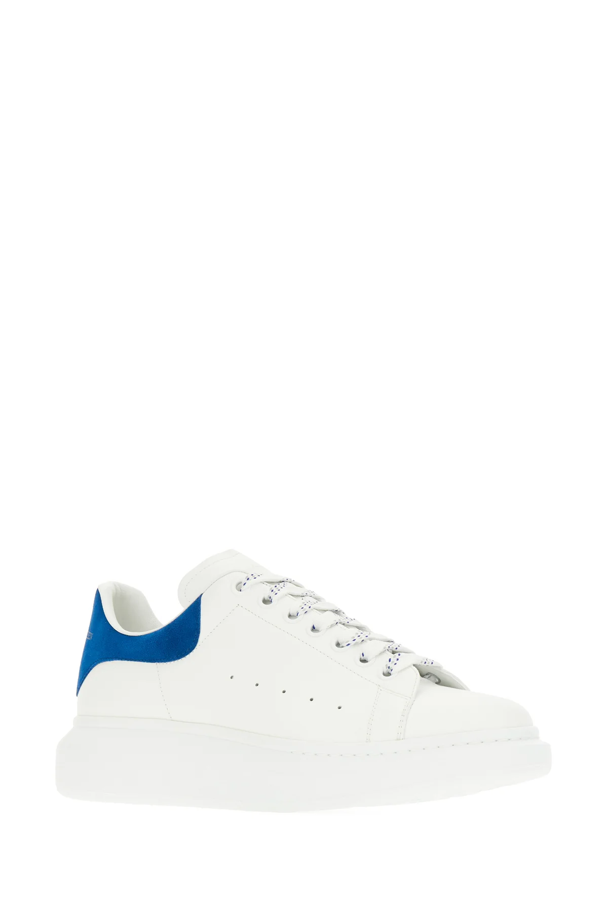 Sneakers in pelle bianca con tallone in pelle scamosciata blu -  | High Quality Luxury Handbag Shop