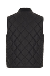 Black nylon padded sleeveless jacket -  | High Quality Luxury Handbag Shop